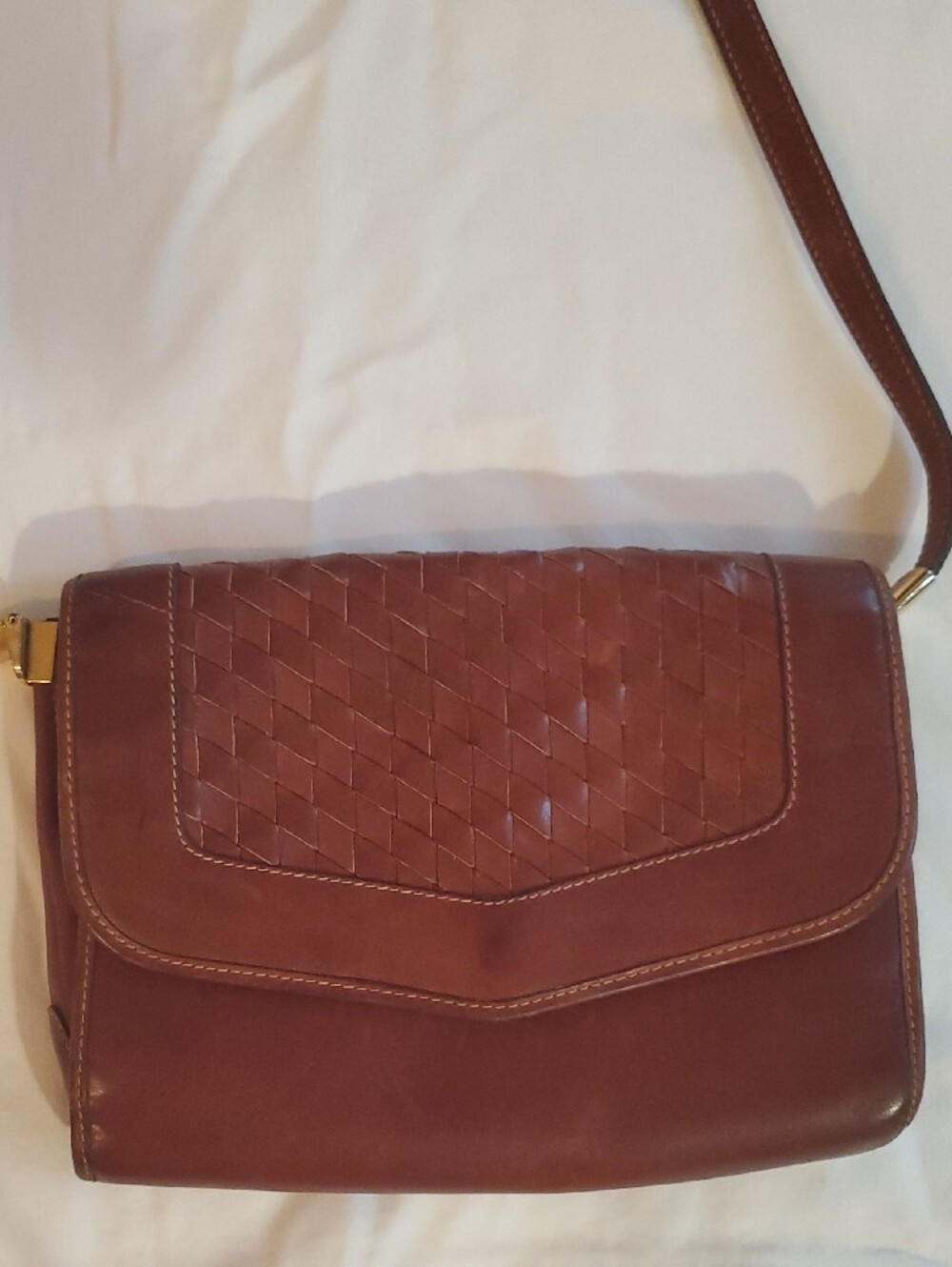 Vintage Lambardo Brown Crossbody Leather Bag - Women's Shoulder Purse - Picture 2 of 15